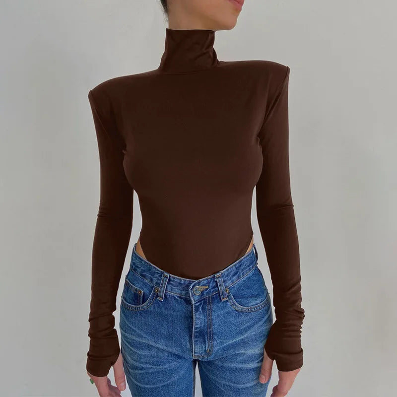 Glamorous Backless Velvet T-Shirt Bodysuit