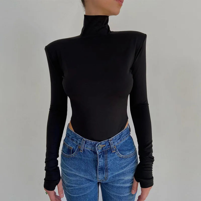 Glamorous Backless Velvet T-Shirt Bodysuit